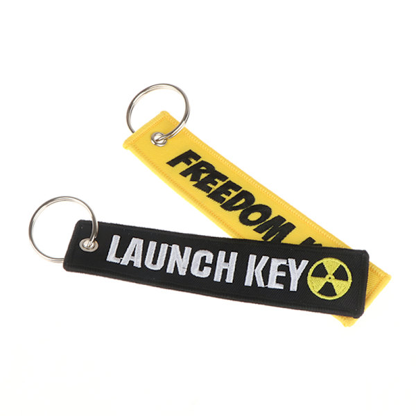 1 kpl Freedom Key Laugh Key raidallinen kirjonta avaimenperä koru K LAUCH KEY