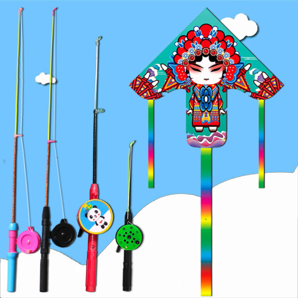 （kun drage）Kite Long Tail Outdoor Kites Flying Leker For Childre A3