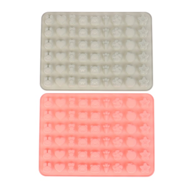 54 håligheter frukt djur silikonform DIY choklad isbit T Pink