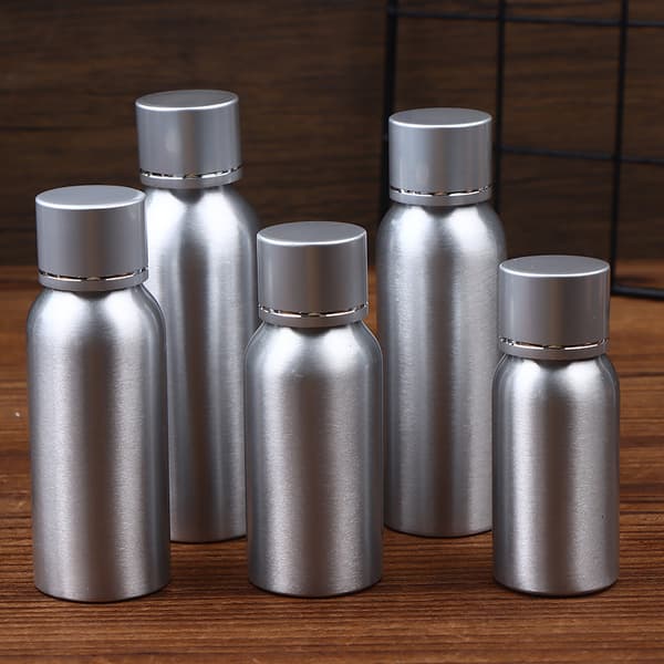 Tomma silverfärgade aluminiumflaskor för lotion, påfyllningsbara kosmetika 120ML