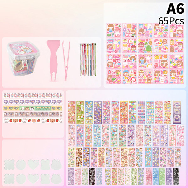 1 Sæt Gooka Stickers Sæt Håndkonto Kawaii DIY Håndlavet Legetøj S A4