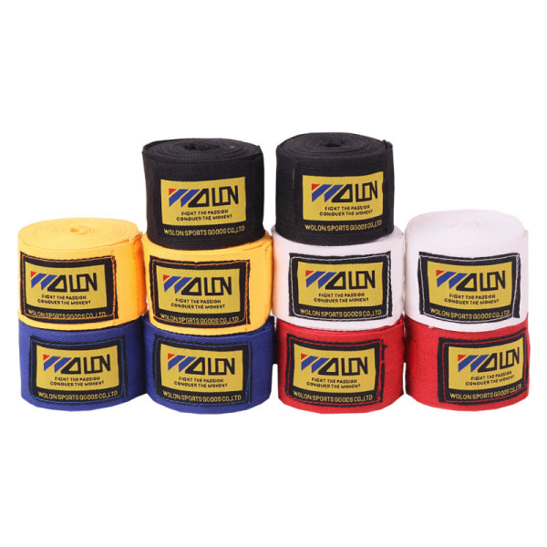 2 rullar/ set bomullsboxning MMA handhandskar wraps bälte boxning Spo yellow 3.5m