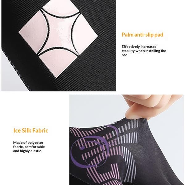 Hand Biljardhandskar Halkfria Vänsterhand 3 Fingrar Handske Elasti Purple