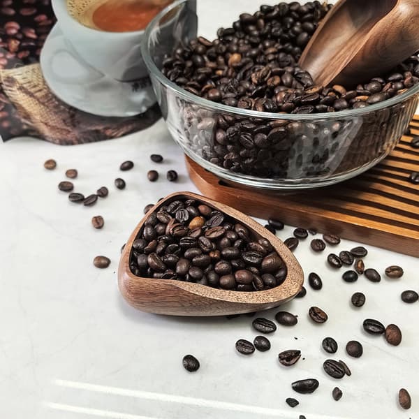 Kaffebönor Doseringsbrickor Massivt Trä Valnöt Bönspade Skopor Mig 2