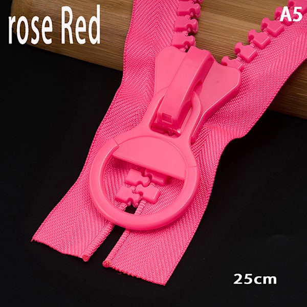 Färg 25cm Stort Resin Dragkedja Lock Closed End Zipper Pencil Bag A5