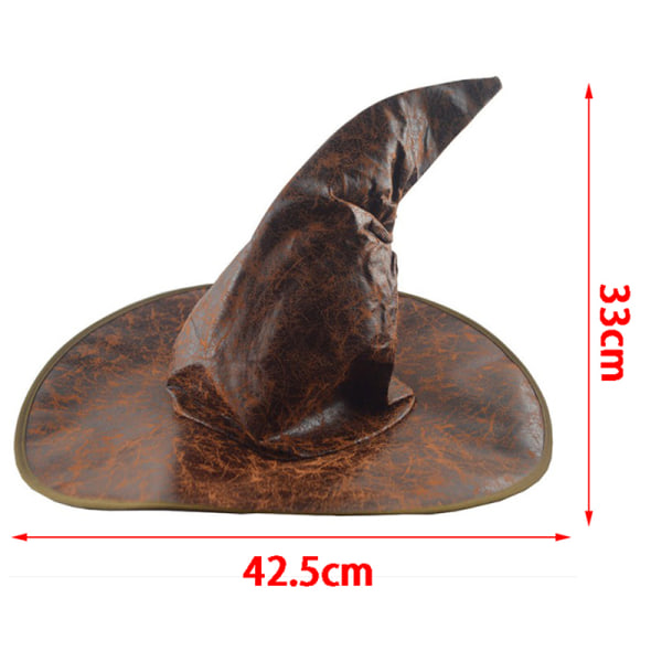 Leather Witch Wizard Hats Party Hodeplagg Halloween Party Rekvisitter Black