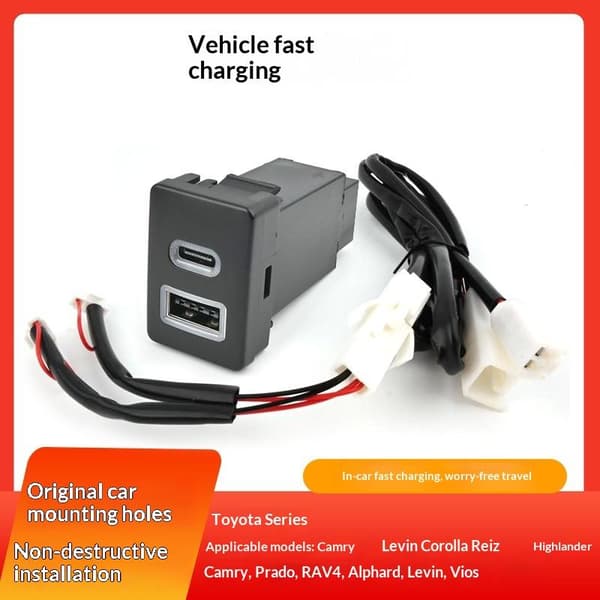 Til RAV4 USB Biloplader PD QC3 0 Hurtigoplader Til Lighter Rig A4