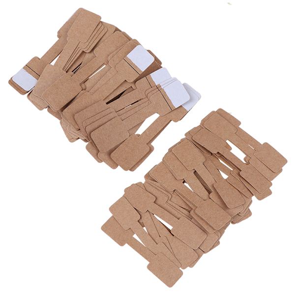 50/100 stk. firkantede blanke prisetiketter for halskjede, ring og smykker 50Pcs