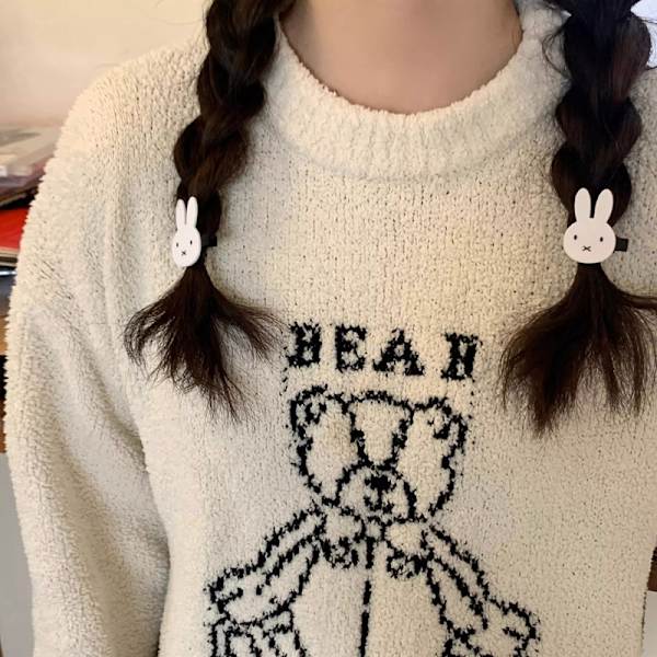 Summer Plastic White Bunny Hair Clips For Girl Children e A3