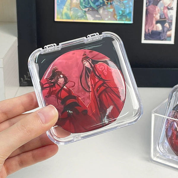 Mini oppbevaringsboks gjennomsiktig firkantet etui for øredobber ringer bh B
