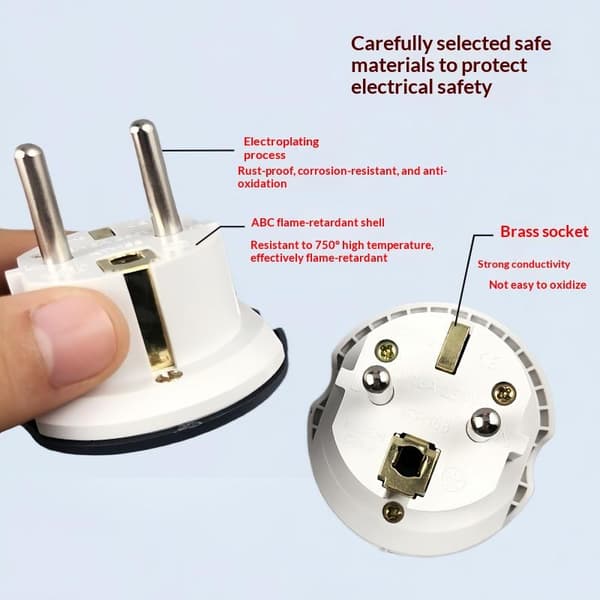 1 stk EU-pluggadapter 16A 250V Reiseadapter AU US UK CN til EU