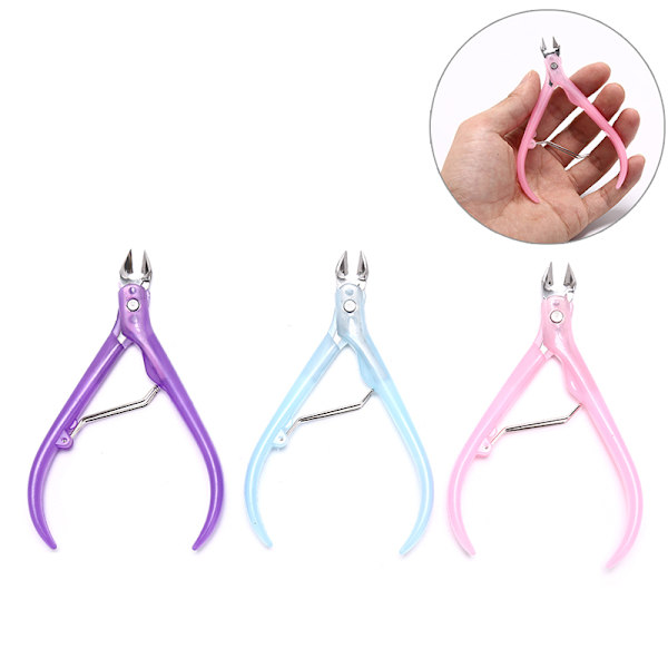 1 stk manicure saks i rustfrit stål negleklipper plasti Purple