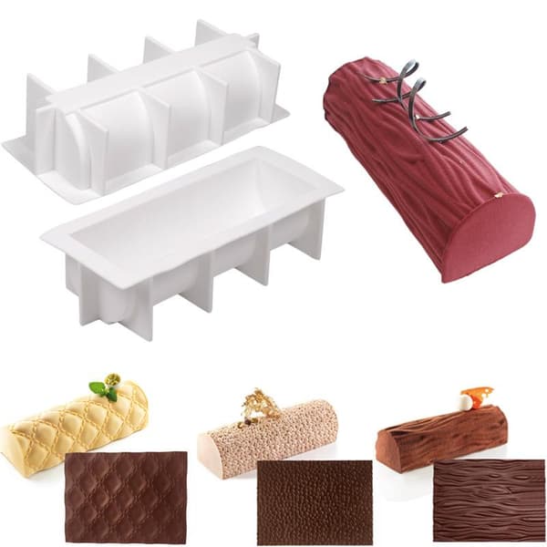 Fransk Mousse Rull Silikon Kakeform Fondantformer Mousse Des White