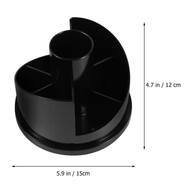Svart Roterbar Pennholder Blyantbeholder Skrivebordsoppbevaring Bru onesize