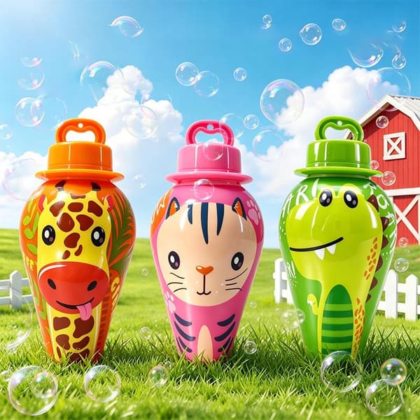 Tecknad djur Mini bubbelpinne leksak handhållen bubbelblåsare A3