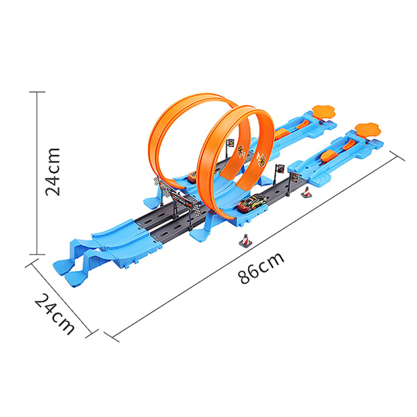 Gör-det-själv Racingleksaker Spår Stunt Speed ​​Dubbla Bilhjul Present till Ki A4
