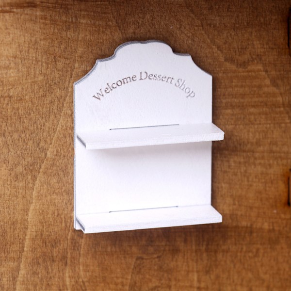 1:12 Dockhus Miniatyr Förvaringshylla Väggmonterad Welcome Rac White