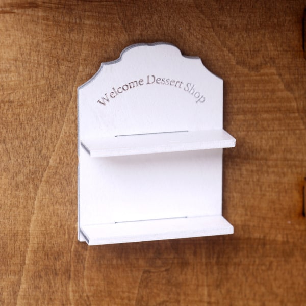 1:12 Dukkehus Miniature Opbevaringshylde Vægmonteret Welcome Rac White