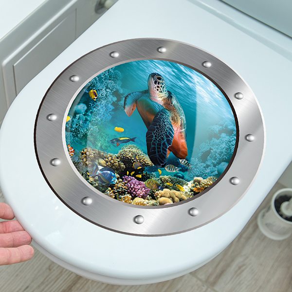 Sea Life Sea Turtle WC-kannen tarra Ikkuna seinä tarra Etusivu A2