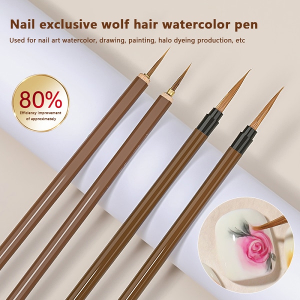 Nail Art Wolf hårborste Penna Gel målning Trådritning Pen Line long