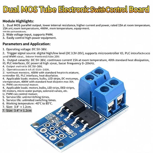 MOSFET Switch Control Board Pulsudløser DC-kontrol Høj Effektivitet A3