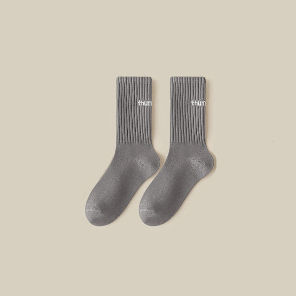 Ins Fashion e Letter Middle Tube Socks College Student Sokker Gray