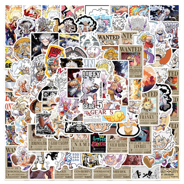 50/100 stk Anime Luffy Gear 5 One Piece Graffiti Stickers Laptop A2