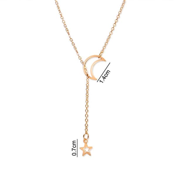 Ny Enkel Måne Stjerne Vedhæng Choker Halskæde Collares Til Kvinder A1