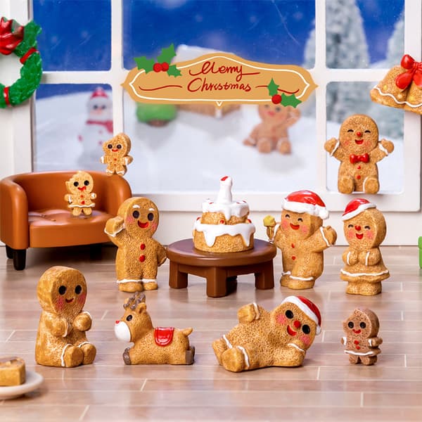 Mini Julepynt Gingerbreadmand Snemand Mikrolandskab A10
