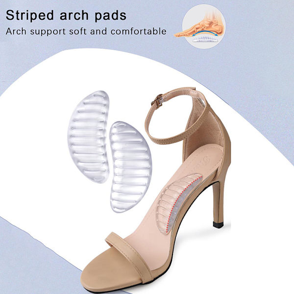 1 Par Klar Silikon Gel Arch Support Sho Insert Flat Foot Cor