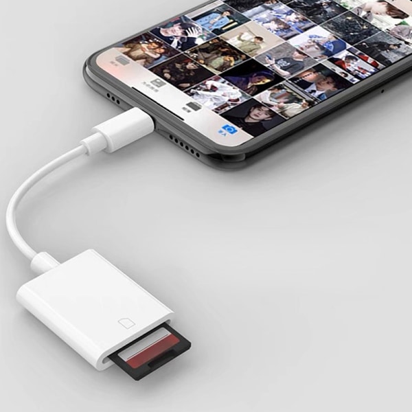 For IPhone Multi Card Reader for Lightning for SD TF-minne 1to2