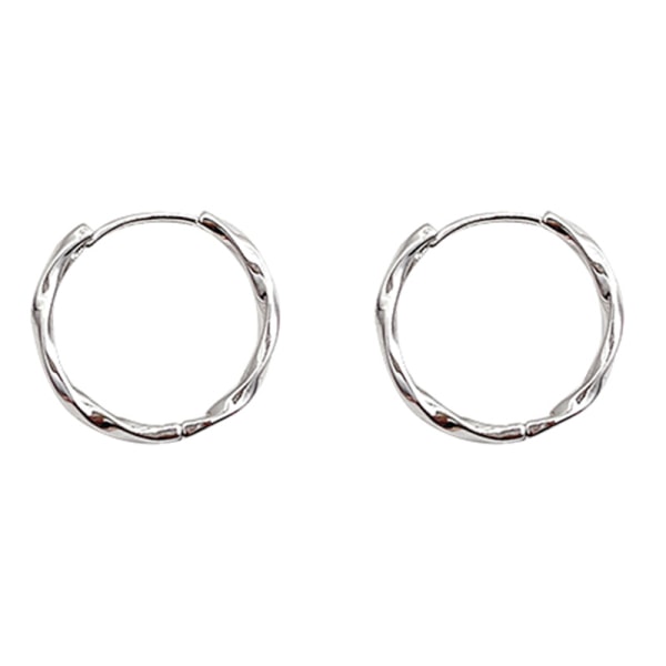 Nye enkle små cirkelringe øreringe til kvinder bruskøre P Silver