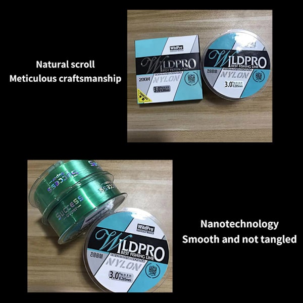 Gennemsigtig nylonline 200 meter Taiwan fiskestang Høj-S transparent 3