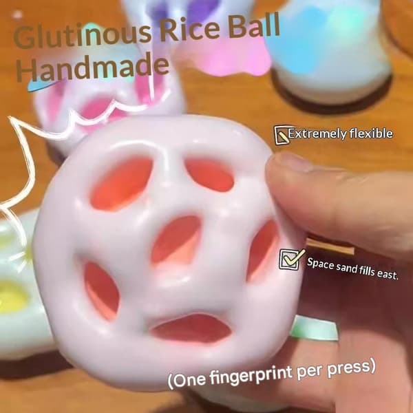 Pehmeä jääihon stressipallo tahmea riisikakku lelu helpotus e random color1pc