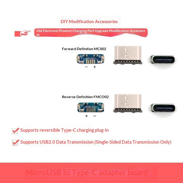 M85K USB-kontakt Typ C USB 2.0 Dataöverföring Data Strömadapter B