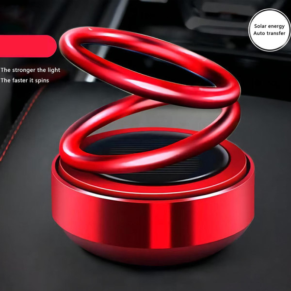 Auto Aroma Solar Pyörivä Ornament Double Rings Riippuva sisustus Red