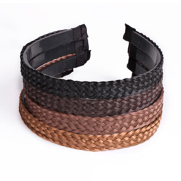 Fishbone Braid Lazy Wig Twist Braid Pannebånd Bohemia Dame Hår Dark brown 1.8cm