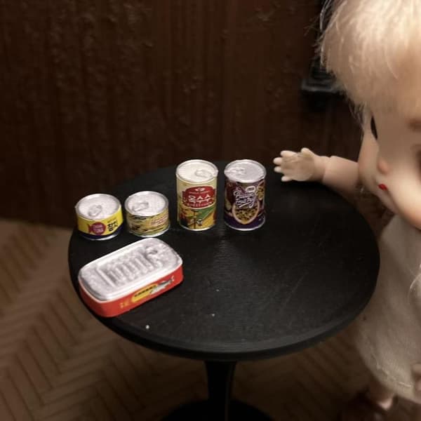 1/12 5 STK Dukkehus Miniature Leg Mini Konserves Dukke Tilbehør A2