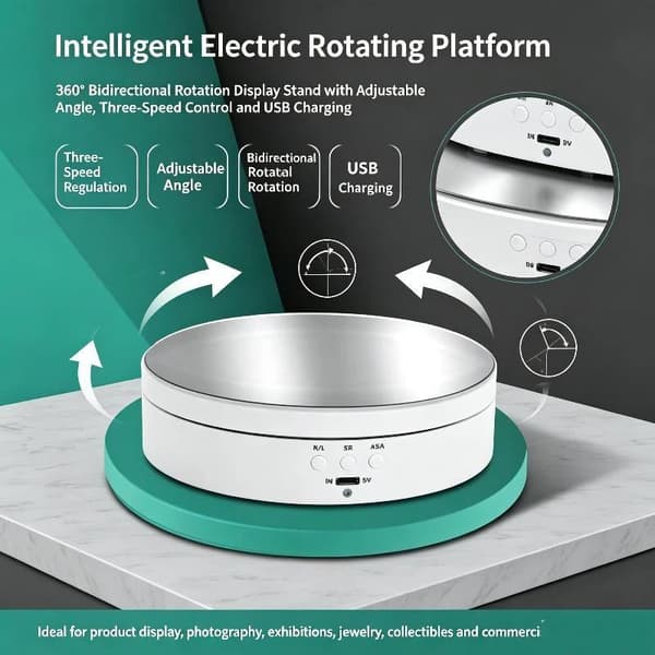 USB-virtalähde 360° moottoroitu näyttöteline tuotekuvaukseen A1