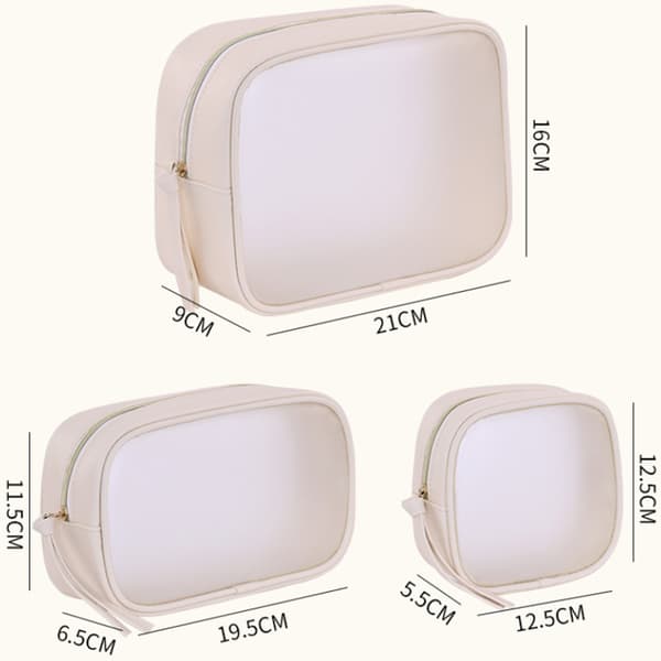 1 stk. multifunktionel semi-transparent makeuptaske til kosmetikopbevaring L