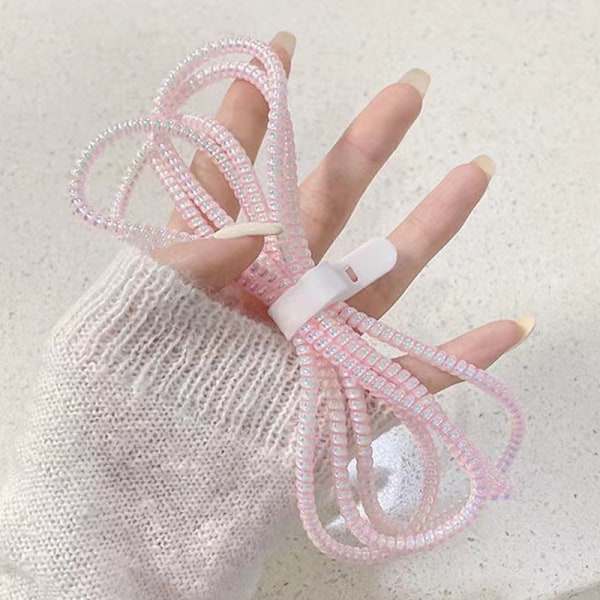 1,4m Fargetelefon Wire Cord Taubeskytter Fjærbeskyttelse Rop white