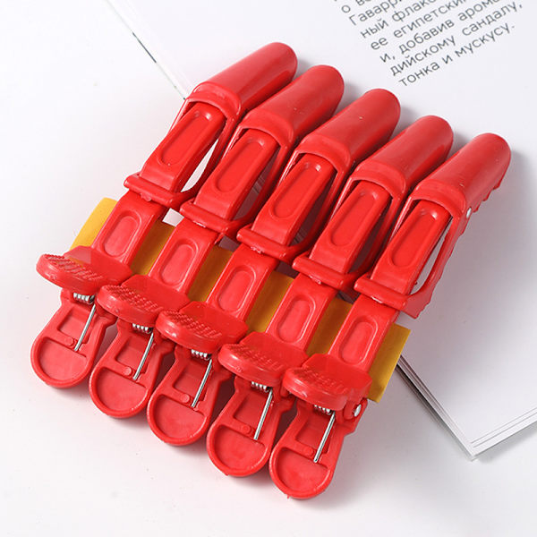 5kpl Muoviset hiusklipsit Kampaamopidikkeet Claw Section Alligat Red