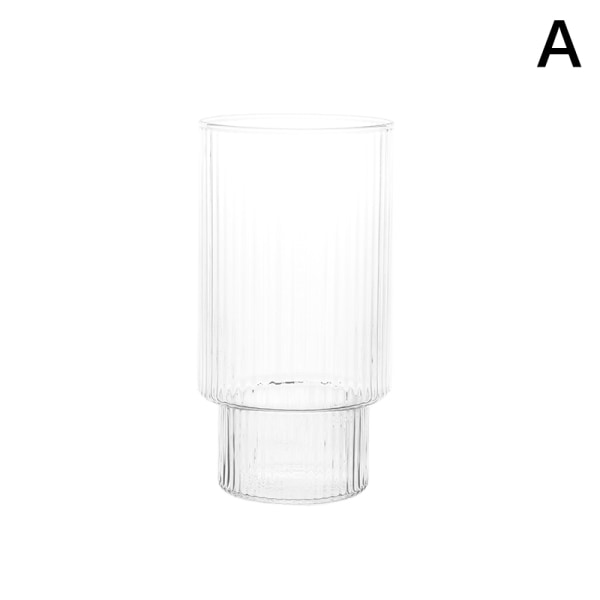 Vertikale stripe glasskopper Gjennomsiktig varmebestandig juice Te 420ML