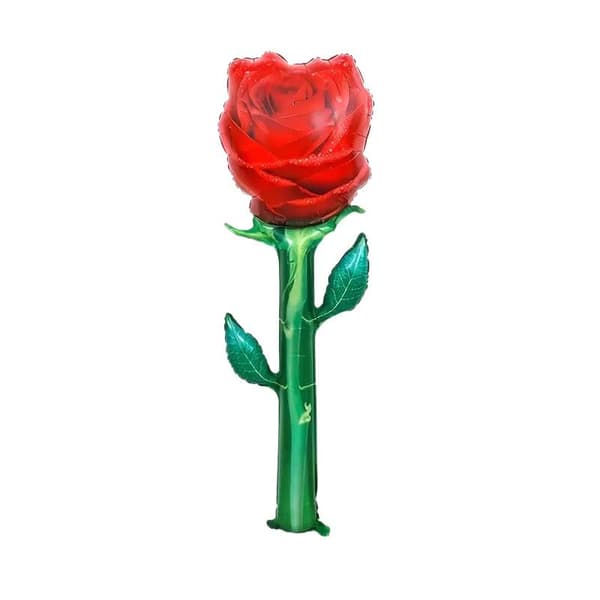 Store røde roseballoner Roseblomstformede folieballoner til Val Red