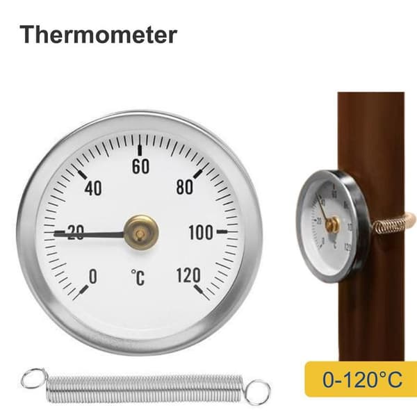 0-120℃ Rustfrit Stål Klem-på Rørtermometer På 63mm Metal 1Pc