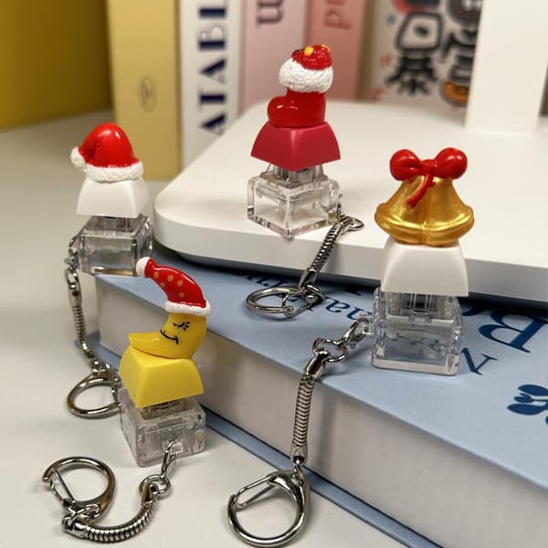 Jouluaiheinen näppäimistön avaimenperä Lelut Avaimenperä Fidget-näppäimistö A4