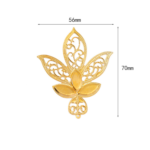 Gold Leaf Flower Connectors Järn Filigran Wraps DIY Scrapbook H