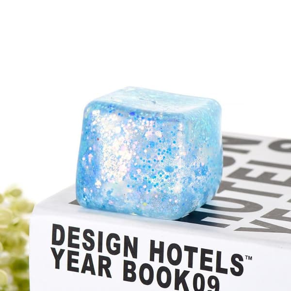 Glitter Isbit Fidget Leksaker Mjuk Långsam Återhämtning Färgglad Glittrande A1
