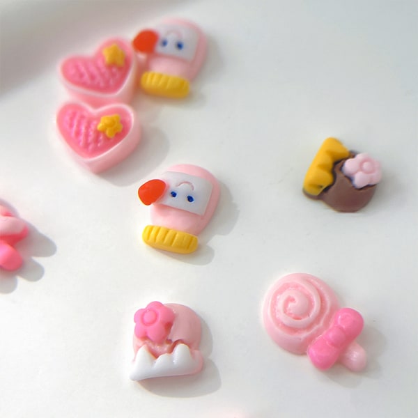 10st Kawaii Lollipop Nail Art Decor Sweet e 3D Candy Heart Nai A3