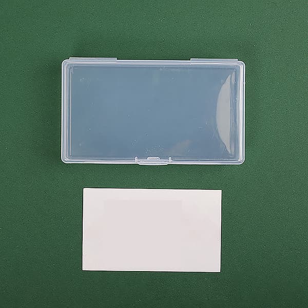 Transparent plastförvaringslåda Organizer Stickers Box Desktop Clear